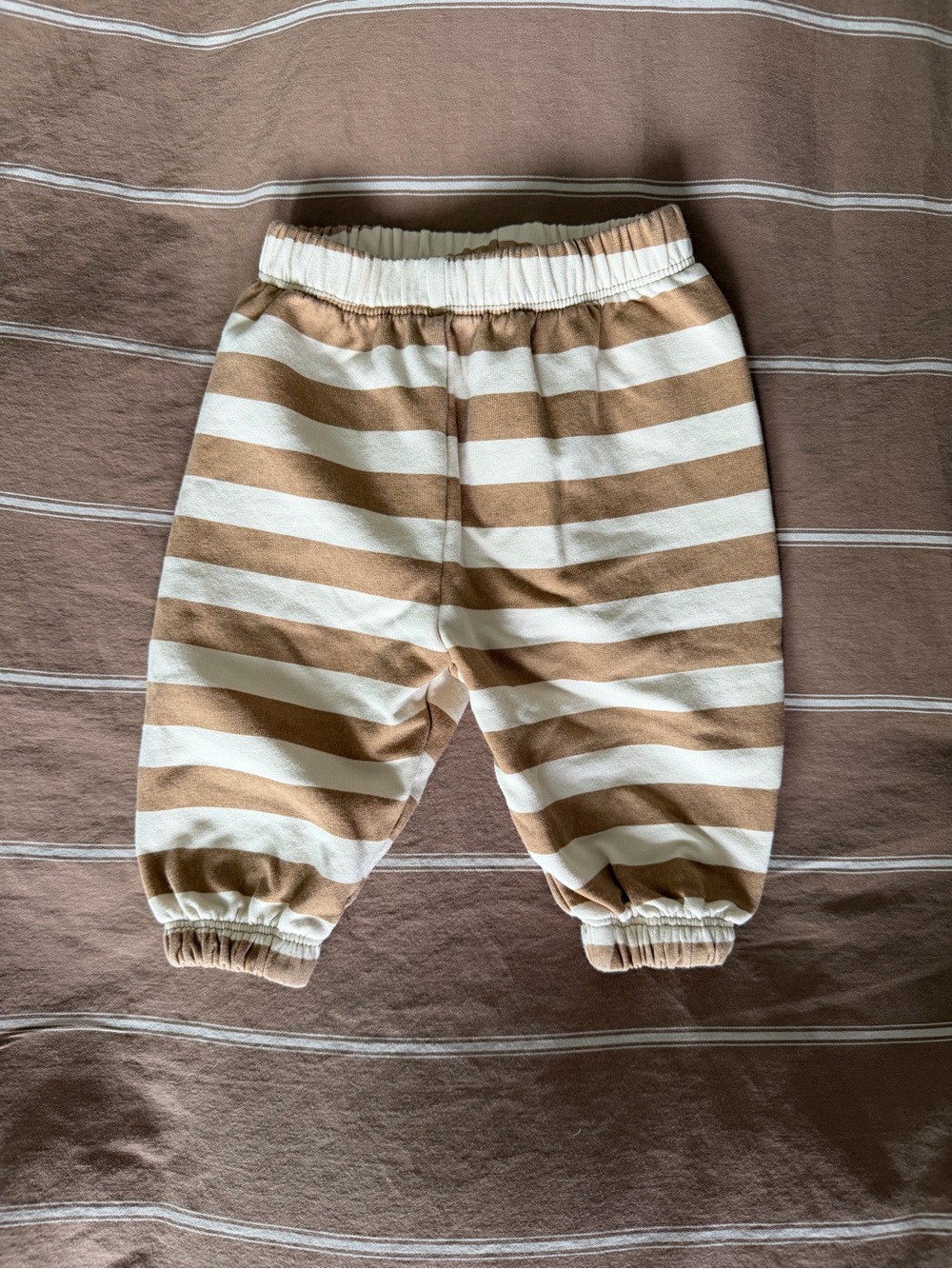 Quincy Mae Striped Beige and Cream Pants